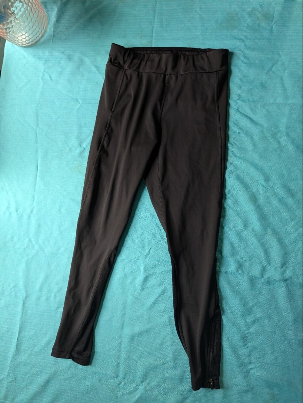 Fabletics Black High-Rise Performance Leggings with Ankle Zips